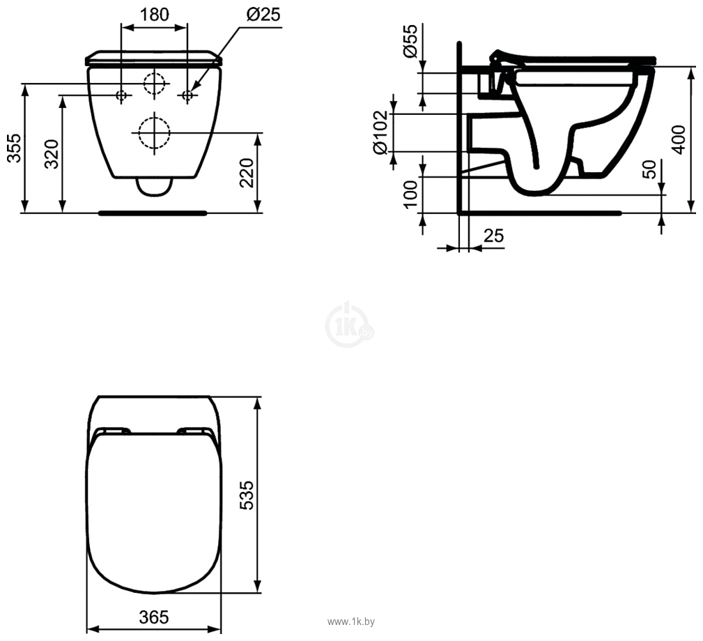 Фотографии Ideal Standard Tesi Aquablade + кнопка Olias M3 (хром) S0079R0123AA