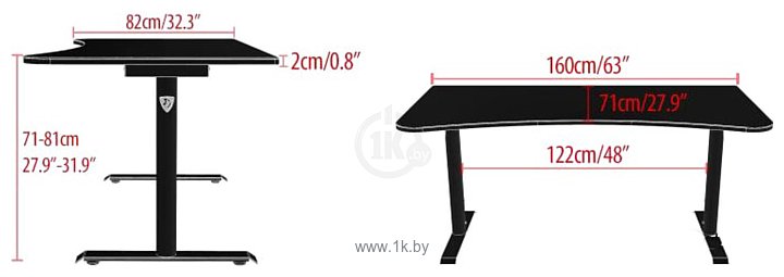 Фотографии Arozzi Arena Gaming Desk (черный/белый)