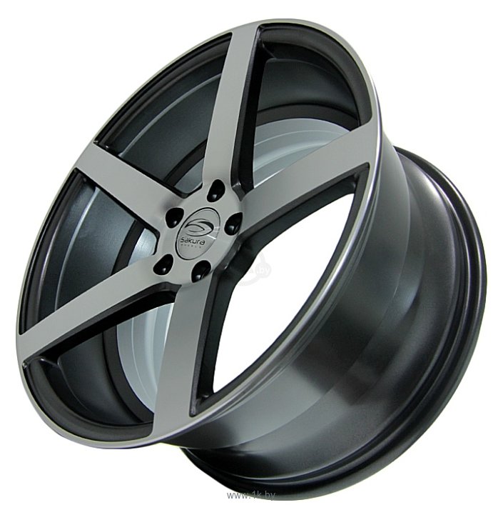 Фотографии Sakura Wheels 9135 9.5x19/5x120 D74.1 ET27 Темно-серый с полировкой