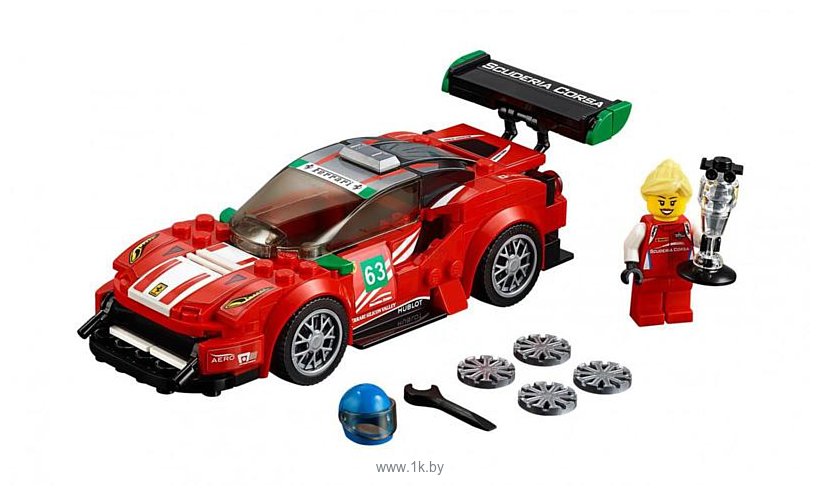 Фотографии Lepin Speed Champions 28016 Феррари 488 GT3 "Scuderia Corsa" аналог Lego 75886
