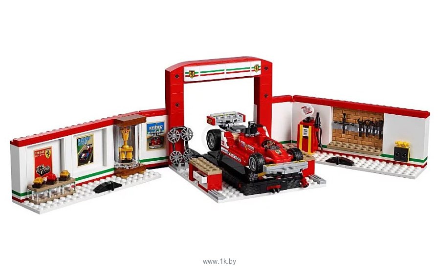 Фотографии Lepin Speed Champions 28019 Гараж Феррари аналог Lego 75889