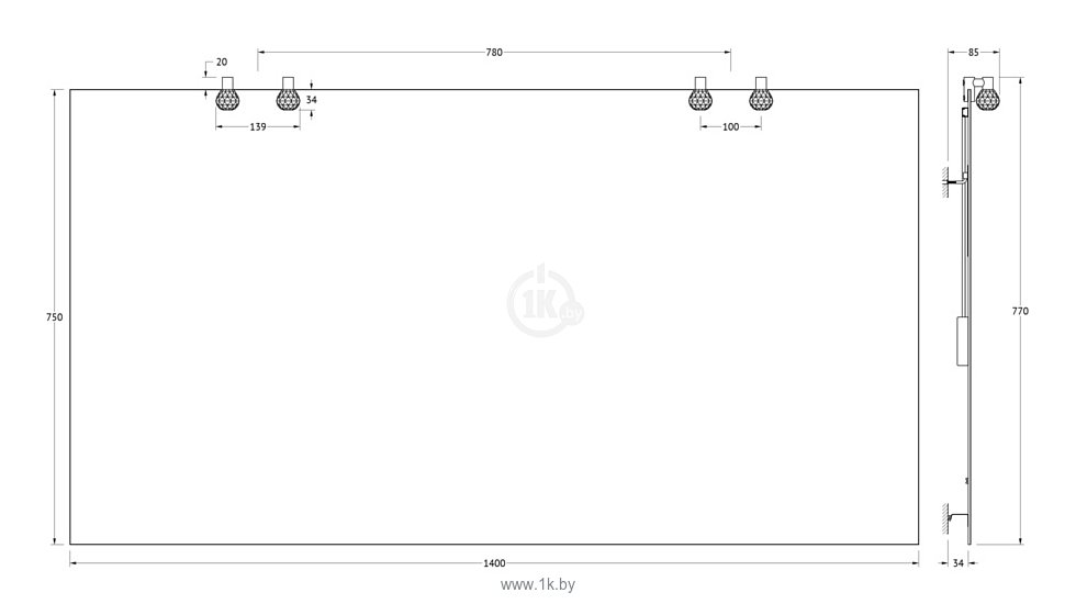 Фотографии Ellux Crystal 140х75 (CRY-D4 0217)