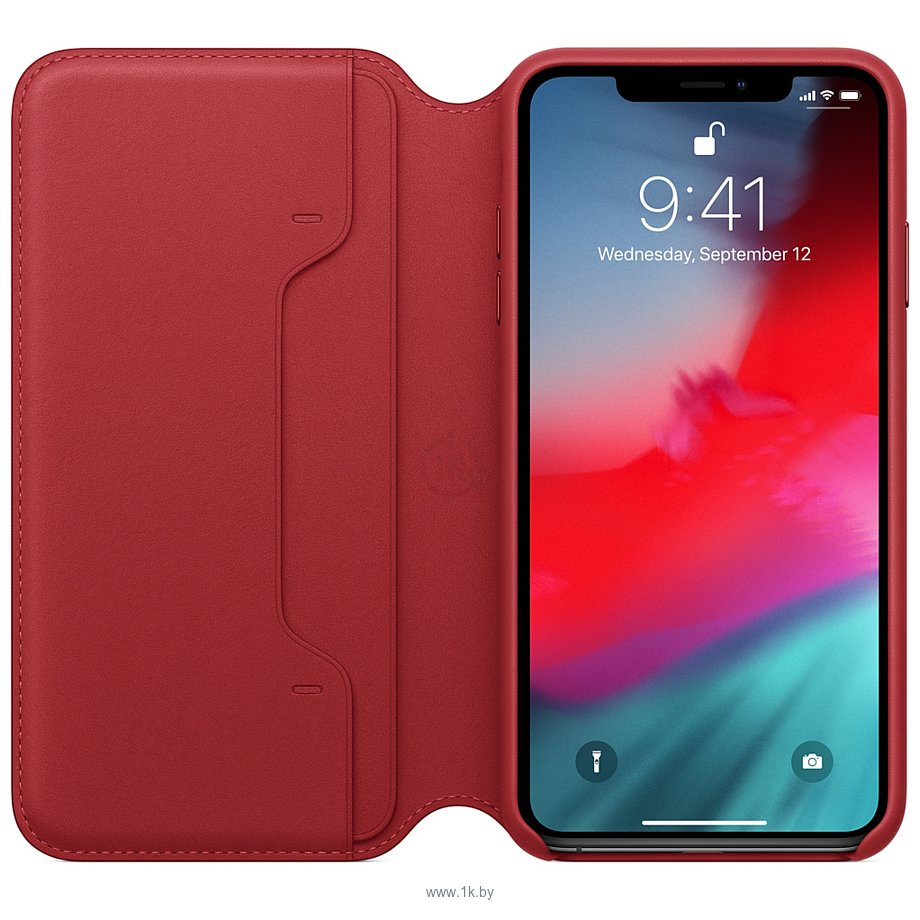 Фотографии Apple Leather Folio для iPhone XS Red