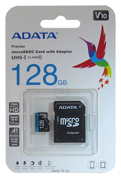 Фотографии ADATA Premier microSDXC UHS-I U1 V10 A1 Class10 128GB + SD adapter