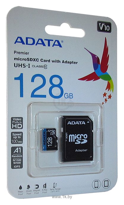 Фотографии ADATA Premier microSDXC UHS-I U1 V10 A1 Class10 128GB + SD adapter
