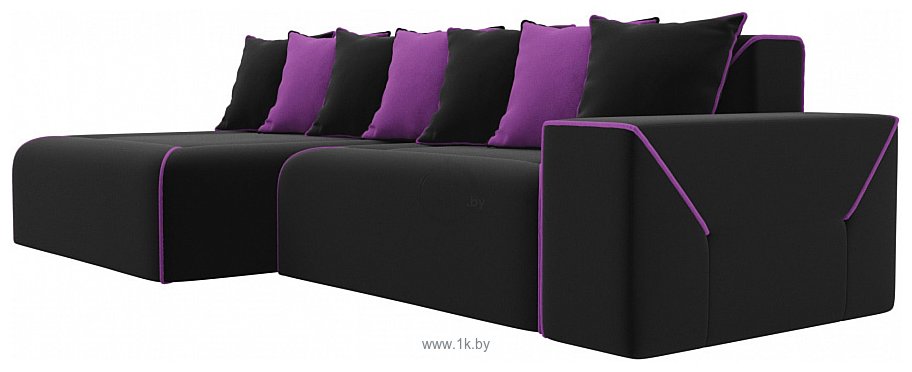 Фотографии Лига диванов Кельн 105084 (левый, черный/фиолетовый)