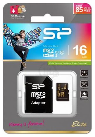 Фотографии Silicon Power Elite Gold microSDHC SP016GBSTHBU1V1GSP 16GB (с адаптером)