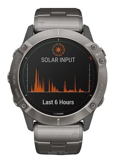 Фотографии Garmin Fenix 6X Pro Solar титановый с титановым браслетом