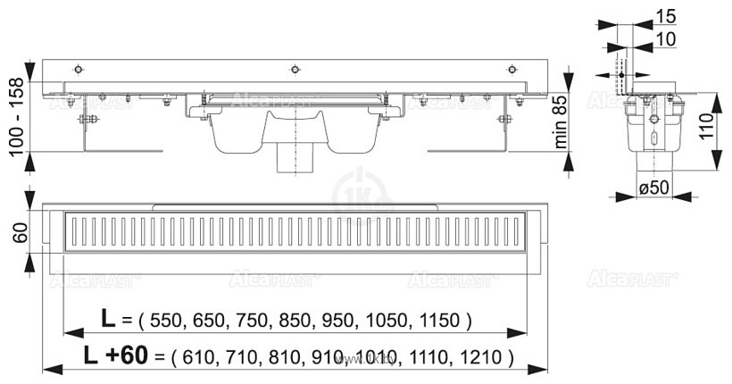 Фотографии Alcaplast Flexible APZ1004-650 (без решетки)