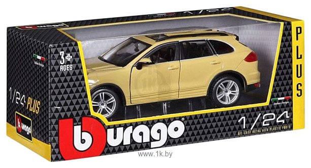 Фотографии Bburago Porsche Cayenne Turbo 18-21056 (желтый)