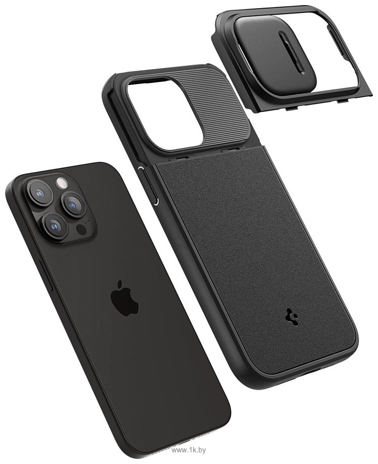 Фотографии Spigen Optik Armor (MagFit) для iPhone 15 Pro Max ACS06599 (черный)