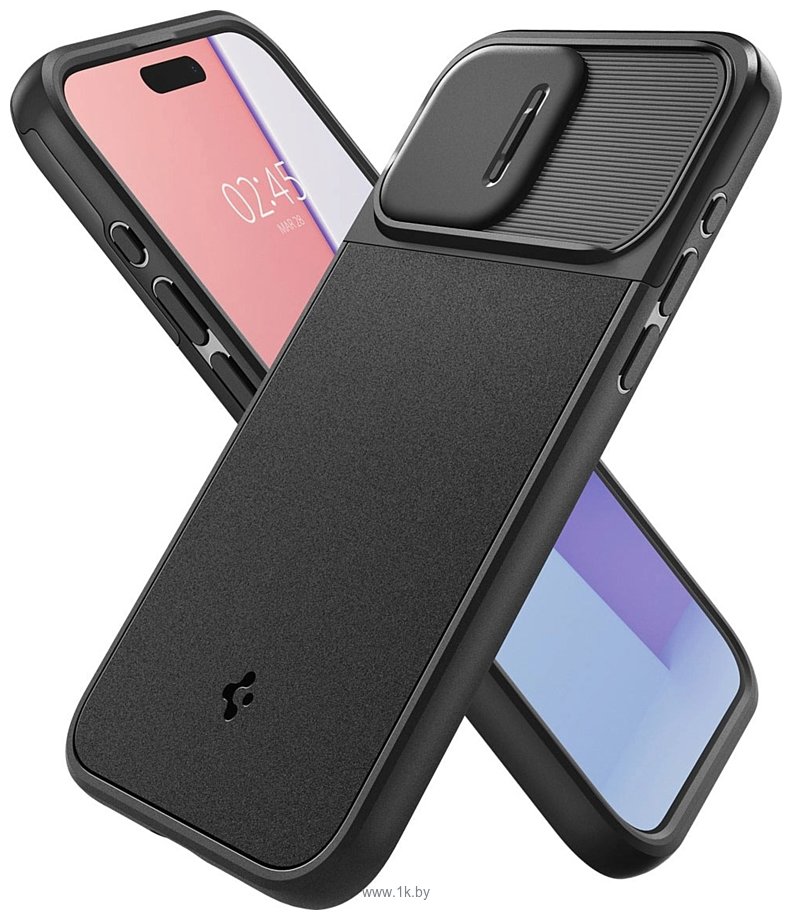 Фотографии Spigen Optik Armor (MagFit) для iPhone 15 Pro Max ACS06599 (черный)