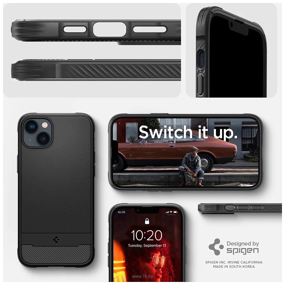 Фотографии Spigen Rugged Armor (MagFit) для iPhone 14 ACS05036 (черный)