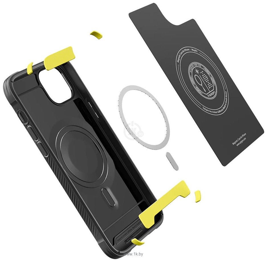 Фотографии Spigen Rugged Armor (MagFit) для iPhone 14 ACS05036 (черный)