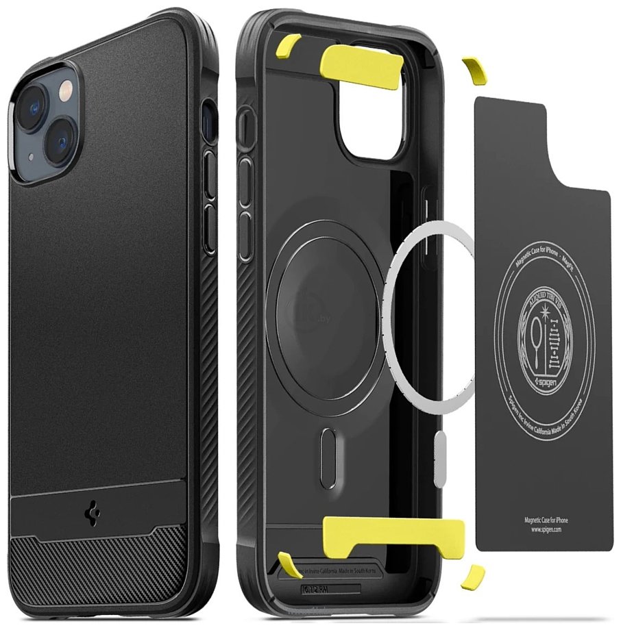 Фотографии Spigen Rugged Armor (MagFit) для iPhone 14 ACS05036 (черный)