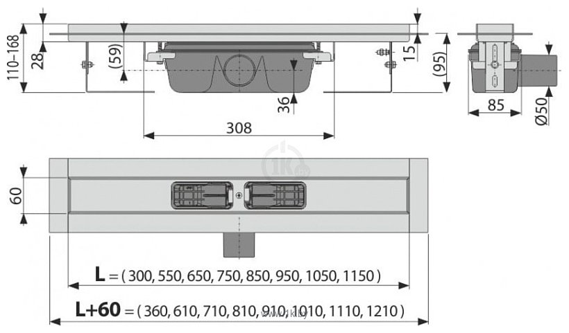 Фотографии Alcaplast APZ6-950 (без решетки)