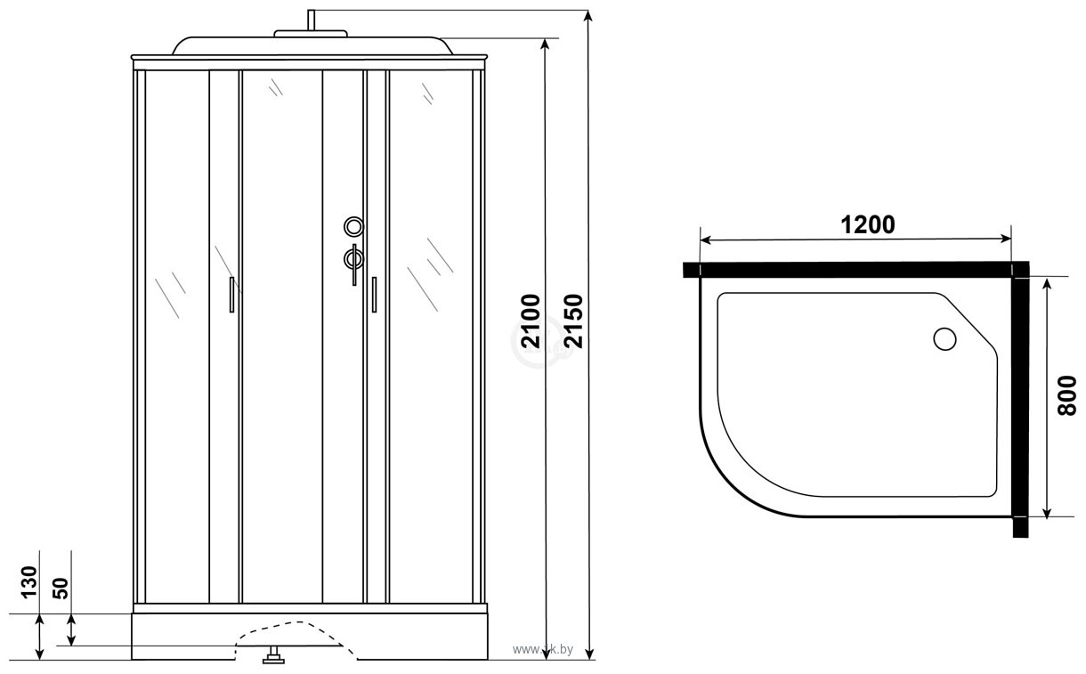 Фотографии Niagara NG-3312-14RP 120x80x215 (матовое стекло)