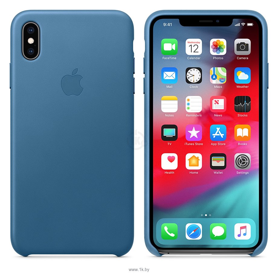 Фотографии Apple Leather Case для iPhone XS Cape Cod Blue