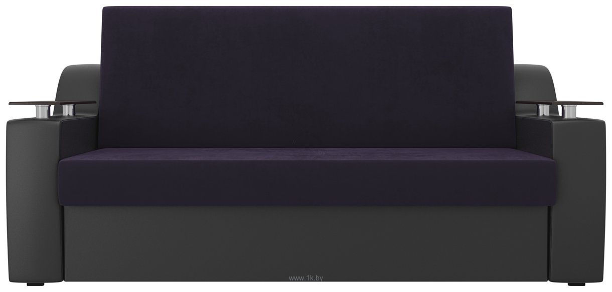 Фотографии Лига диванов Сенатор 120 106436 (велюр/экокожа, фиолетовый/черный)