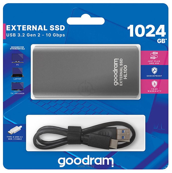 Фотографии GOODRAM HL100 1TB (серый)