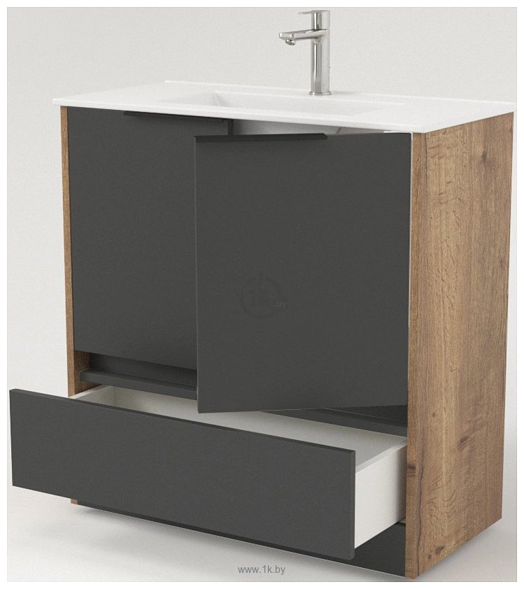 Фотографии Дабер 017 70 Т17.7.0.22Ч (дуб галифакс/серый/ручка черная)