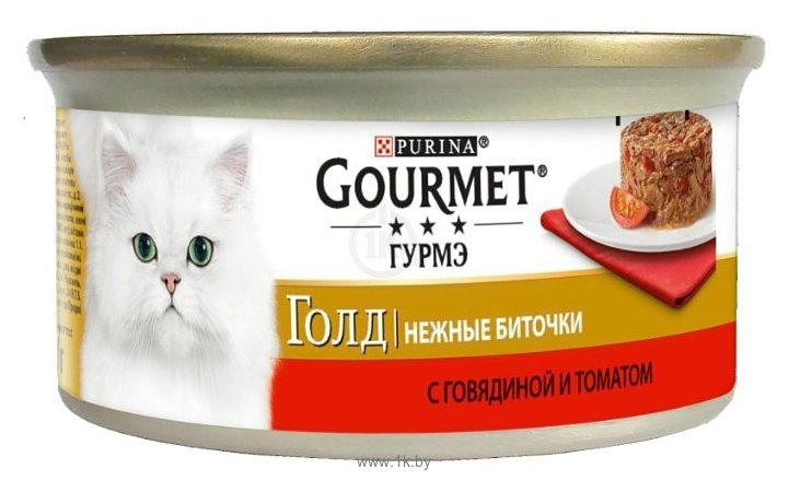 Фотографии Gourmet (0.085 кг) 1 шт. Gold Нежные биточки с Говядиной и томатом