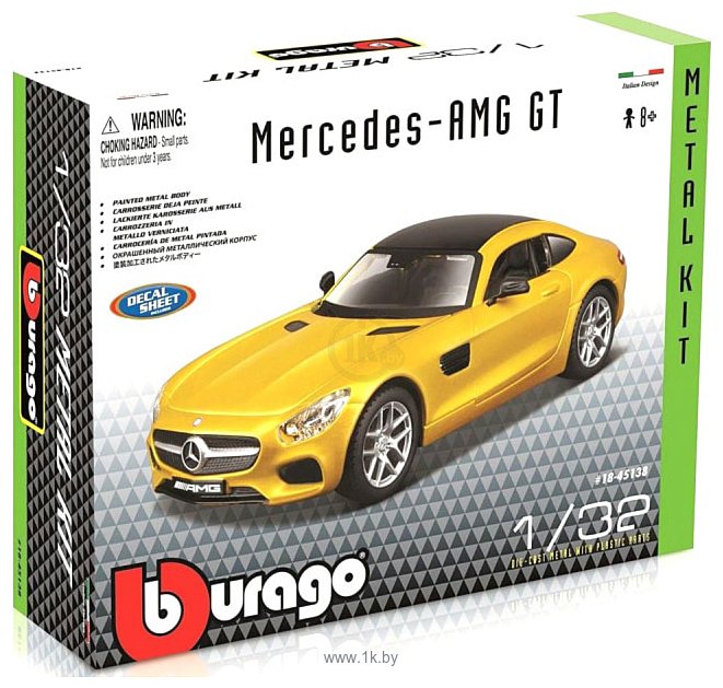 Фотографии Bburago Mercedes-Benz AMG GT Kit 18-45138 (желтый)
