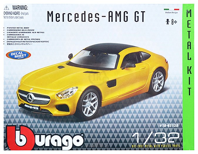 Фотографии Bburago Mercedes-Benz AMG GT Kit 18-45138 (желтый)