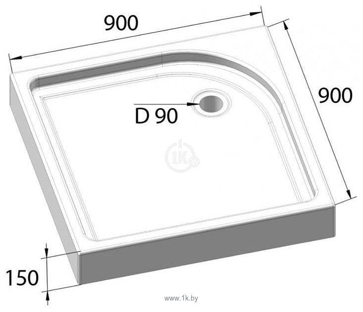 Фотографии BelBagno TRAY-BB-A-90-15-W 90x90