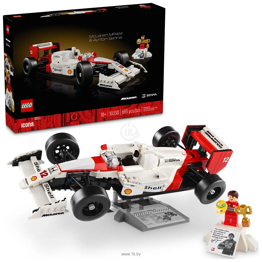 Фотографии LEGO Icons 10330 McLaren F1 MP4/4 и Айртон Сенна