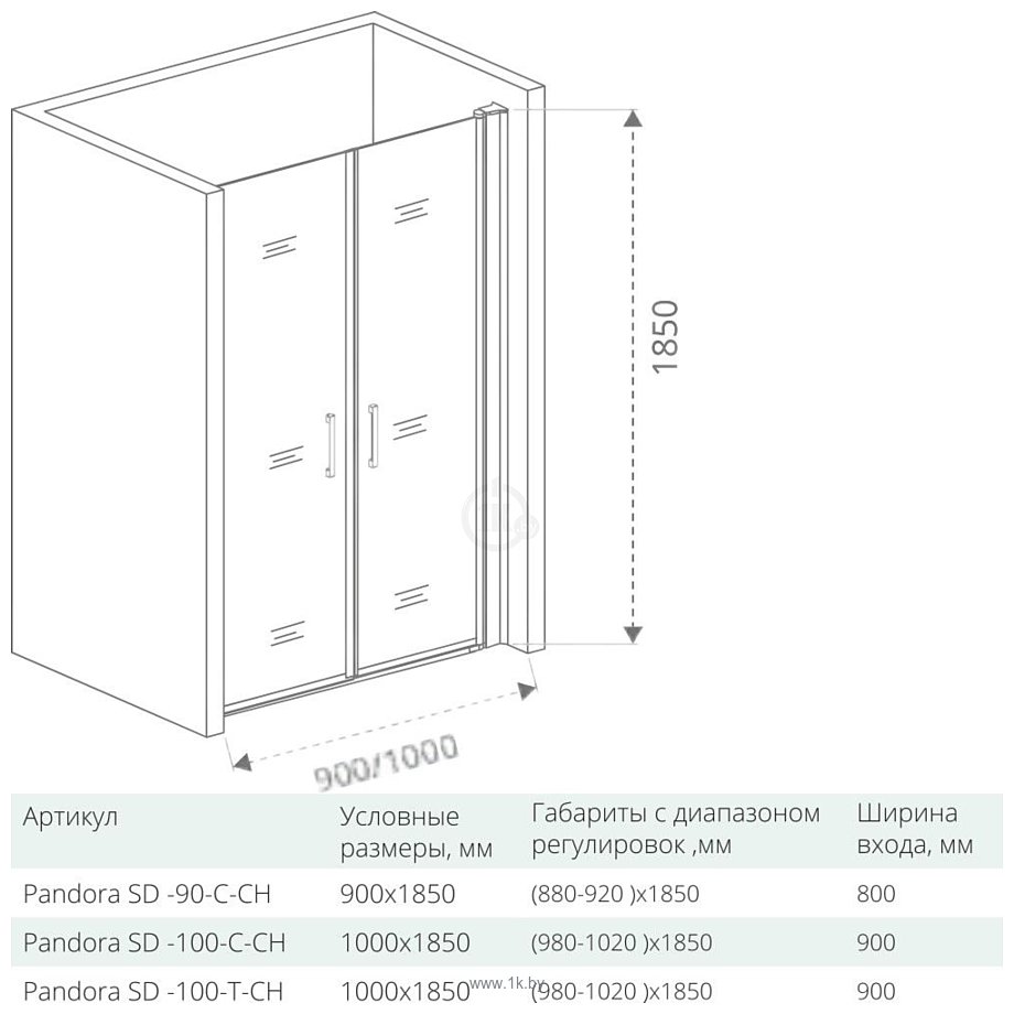 Фотографии BAS Good Door Pandora 90 SD (SD-90-C-CH)