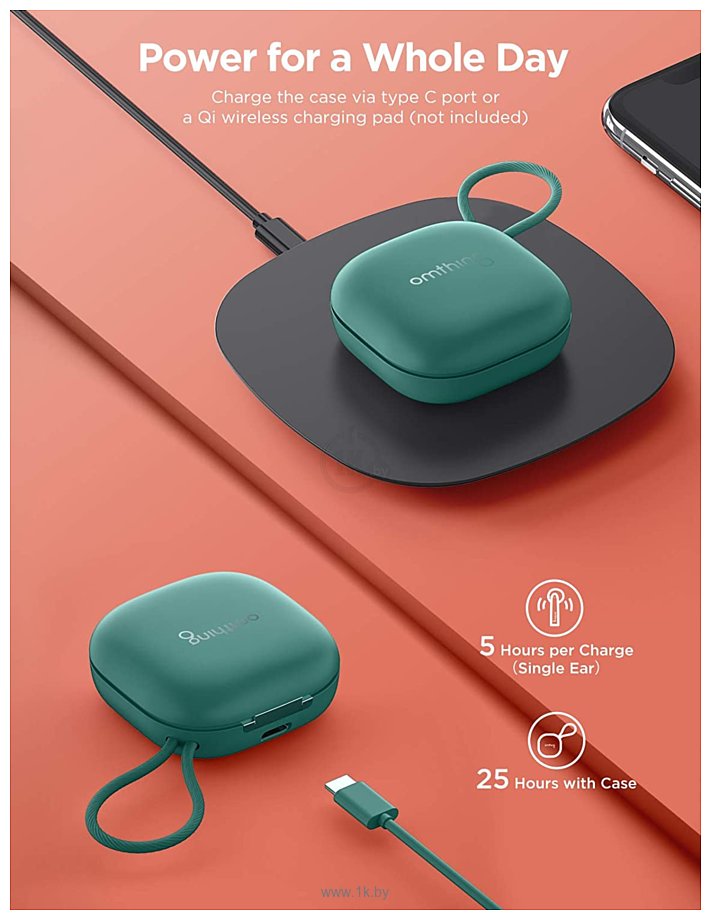 Фотографии Omthing AirFree Pods TWS (зеленый)