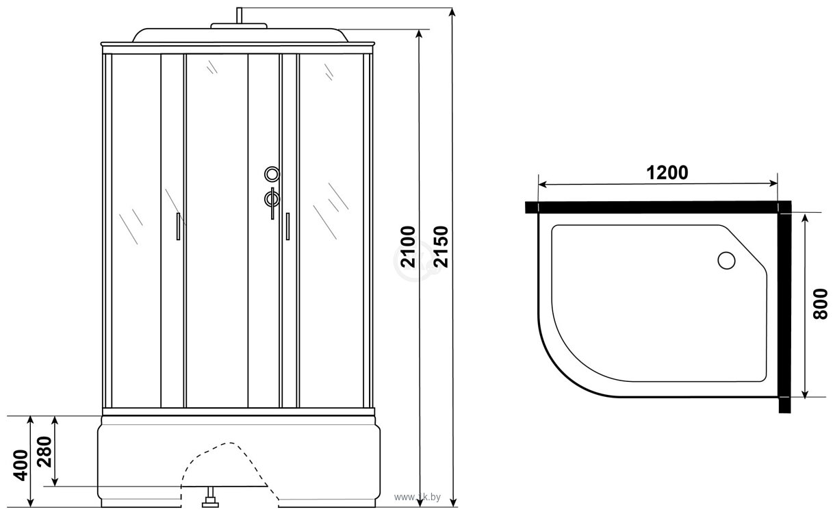 Фотографии Niagara NG-2310-14RF 120x80x215 (матовое стекло)