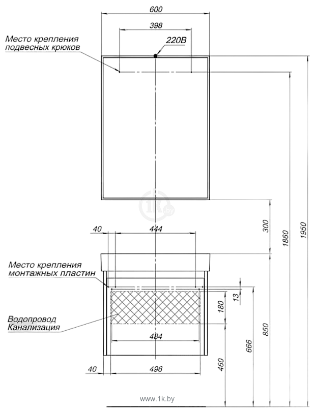 Фотографии Aquanet Комплект Nova Lite 60 00254215 (1 ящик, дуб рустикальный)