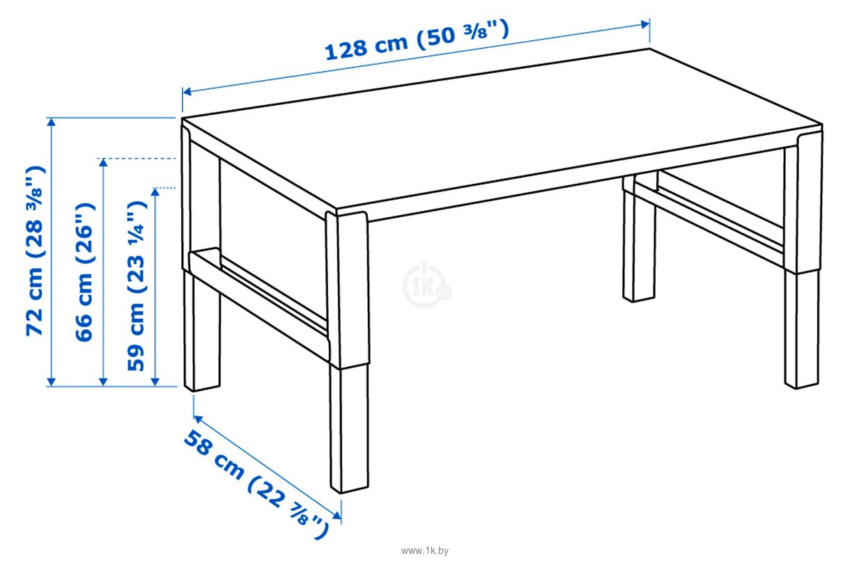 размер детского стола для учебы