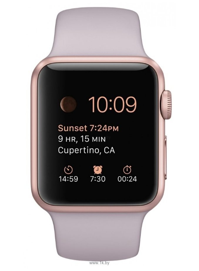 Фотографии Apple Watch Sport 38mm Rose Gold with Lavender Sport Band (MLCH2)