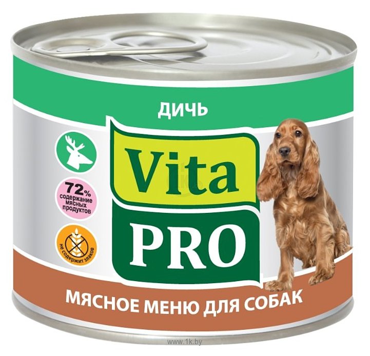 Фотографии Vita PRO (0.2 кг) 1 шт. Мясное меню для собак, дичь