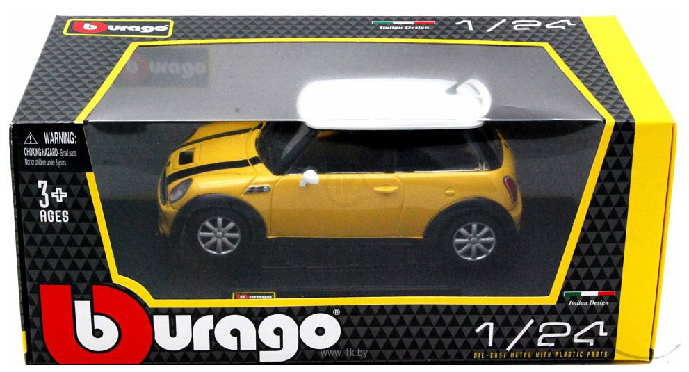 Фотографии Bburago Mini Cooper S 18-22124 (желтый)