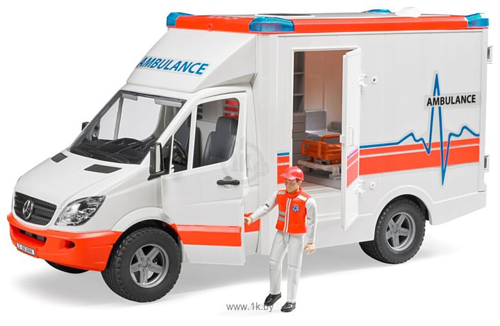 Фотографии Bruder Mercedes Benz Sprinter ambulance with driver 02536