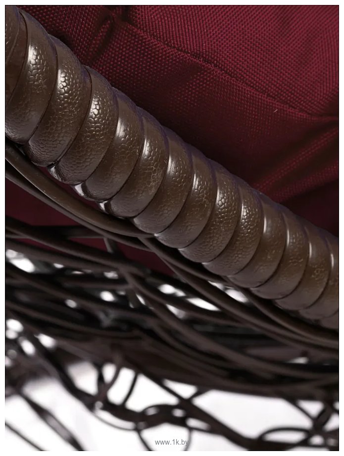 Фотографии M-Group Кокос на подставке 11590202 (коричневый ротанг/бордовая подушка)