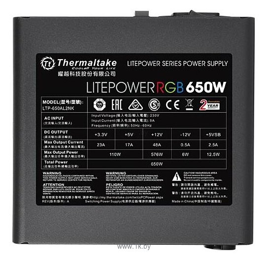 Фотографии Thermaltake Litepower RGB 650W (230V)