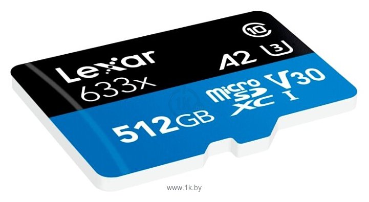 Фотографии Lexar microSDXC Class 10 UHS Class 3 A2 V30 633x 512GB + SD adapter