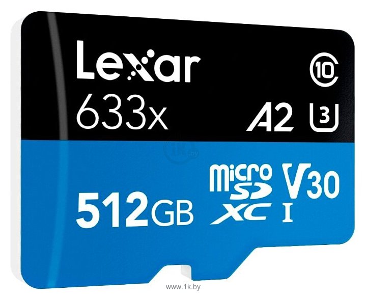 Фотографии Lexar microSDXC Class 10 UHS Class 3 A2 V30 633x 512GB + SD adapter