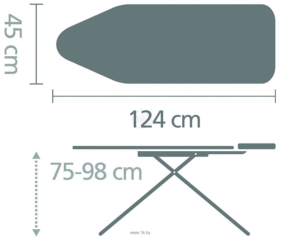 Фотографии Brabantia B 124x38 см 134326 (ледяная вода/каркас белый)