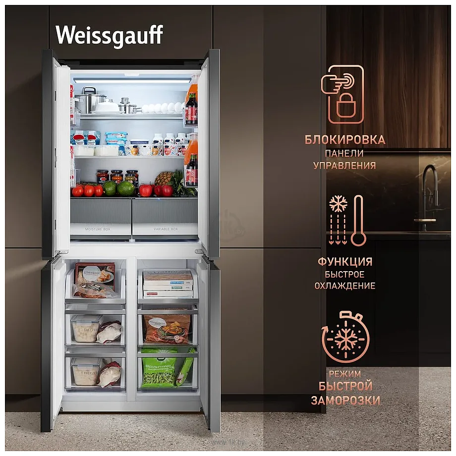 Фотографии Weissgauff WCD 450 Rock Glass NoFrost Inverter