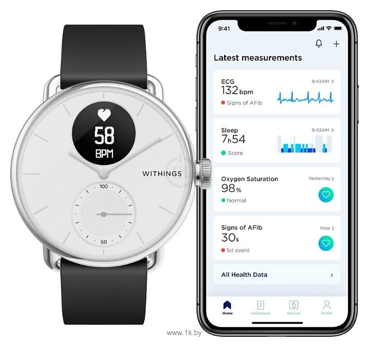 Фотографии Withings ScanWatch 38mm with silicone band