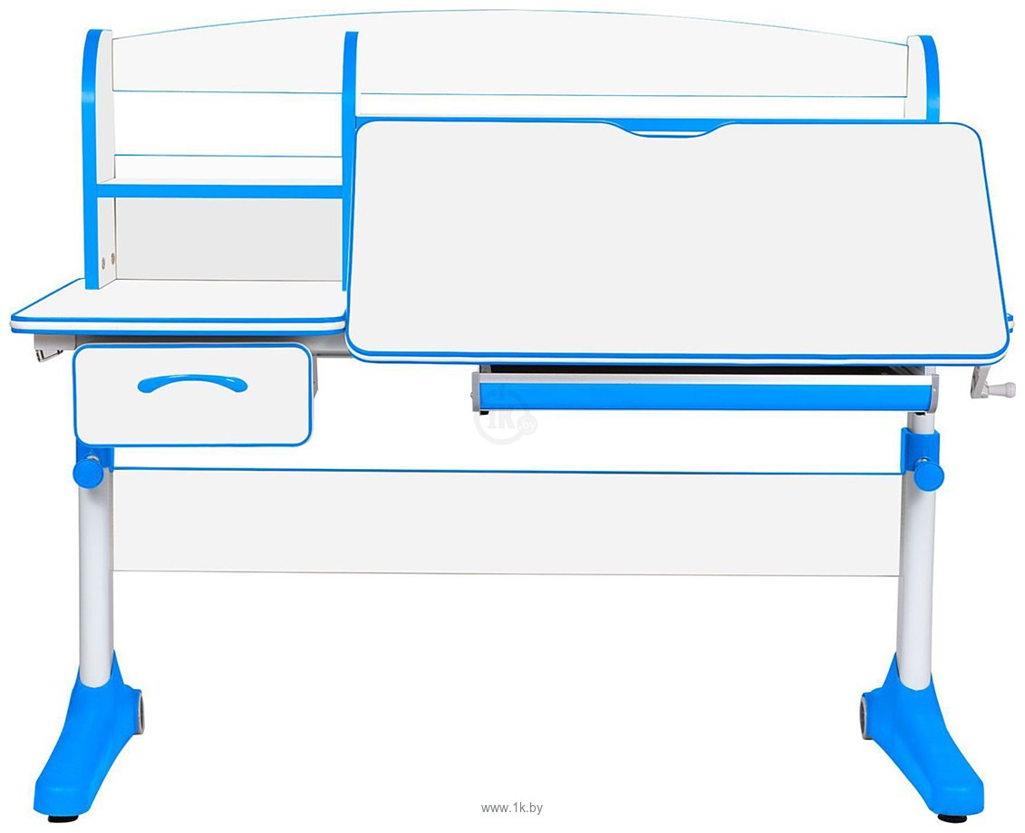 Фотографии Anatomica Uniqa + надстройка + подставка для книг с голубым креслом Ragenta (белый/голубой)