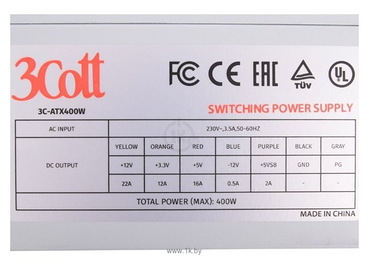 Фотографии 3Cott 3C-ATX400W