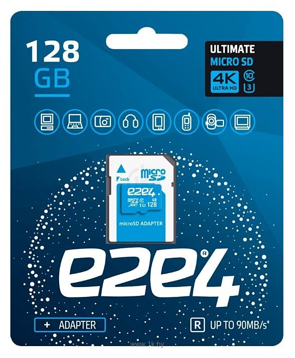 Фотографии e2e4 Ultimate microSDXC Class 10 UHS-I U3 90 MB/s128GB + SD adapter
