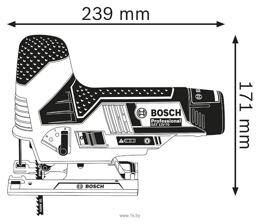 Фотографии Bosch GST 12V-70 Professional 06015A1001 (без АКБ)
